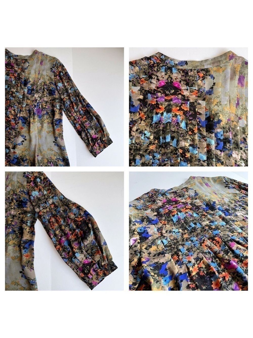 Parker Abstract Floral Print Silk Blouse - Picture 9 of 12